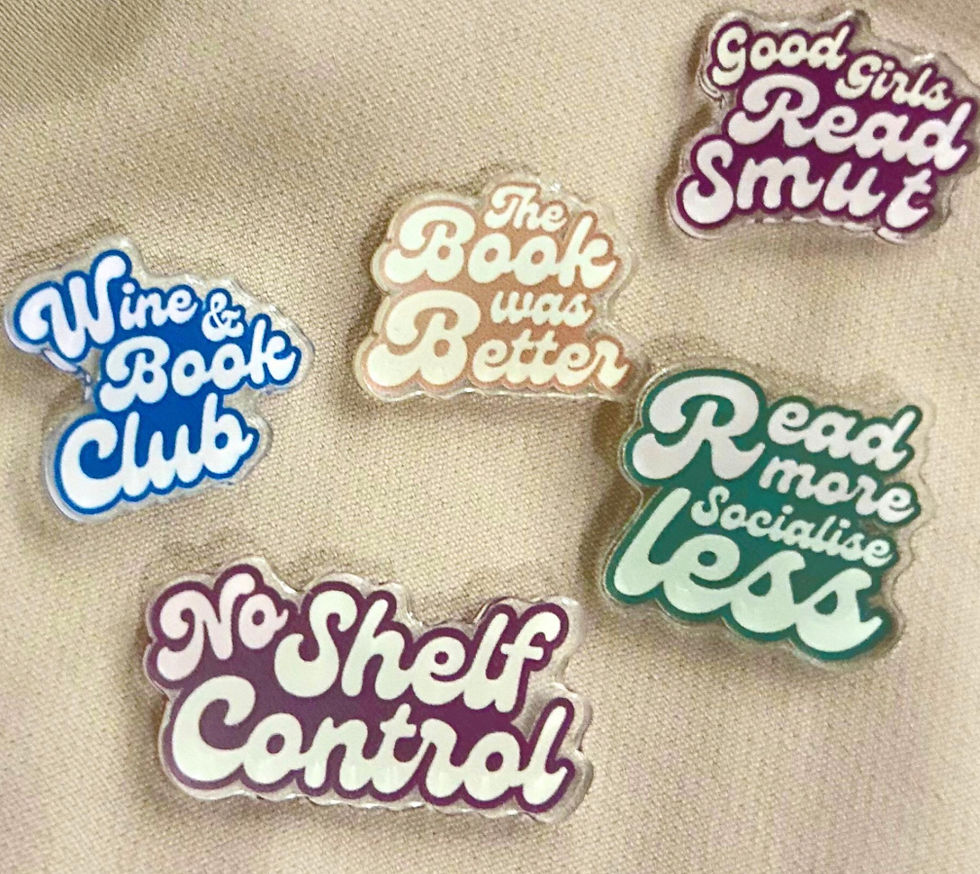 Thumbnail: Read More, Socialise Less Badge: Acrylic literary badge for book lovers,