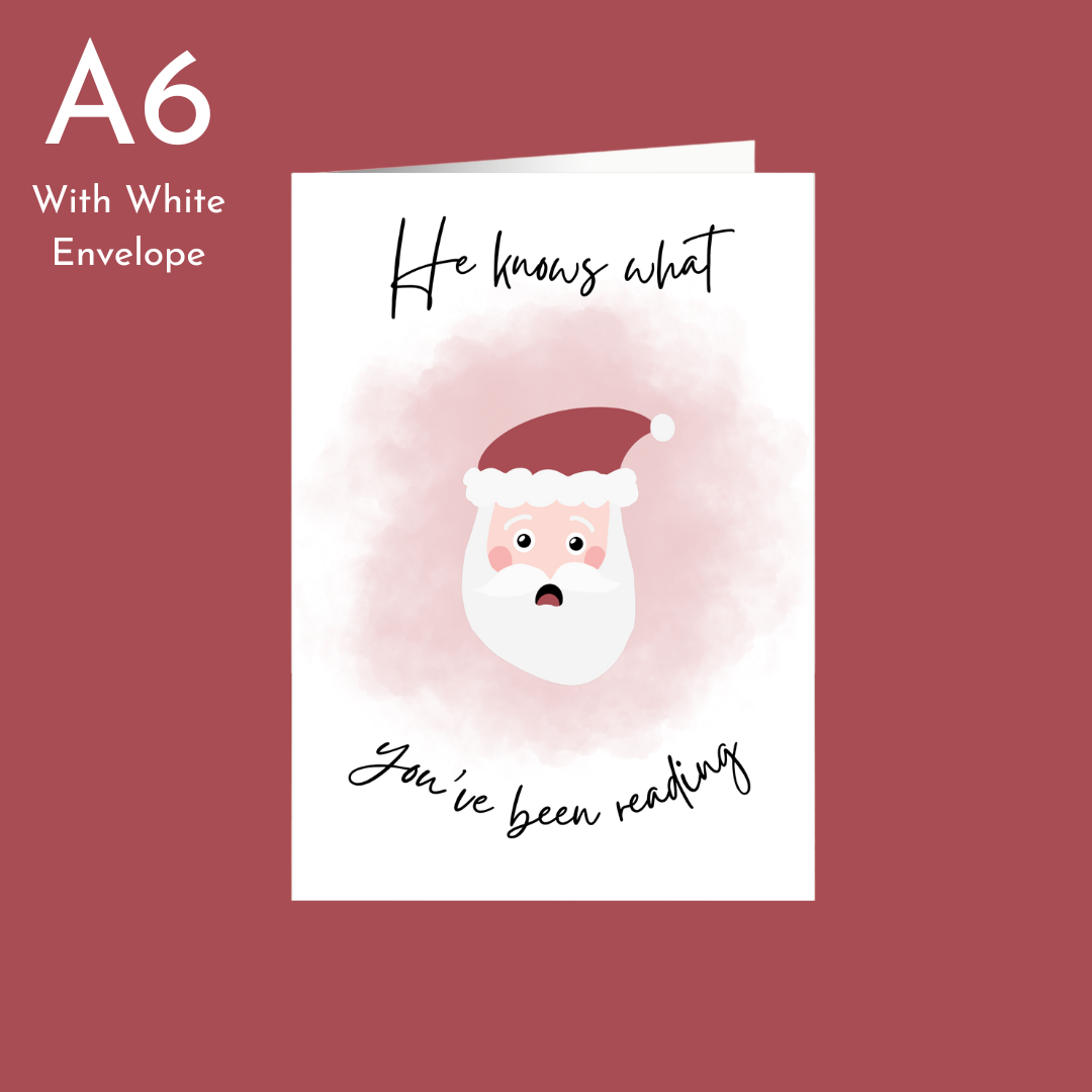 He knows what you've been reading Greeting Card: Christmas Card for Readers