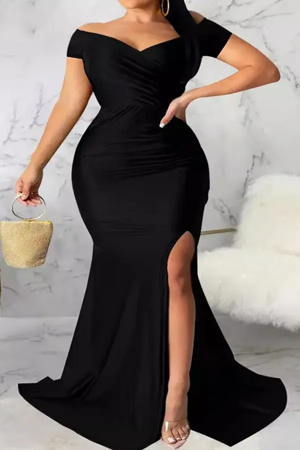 Off the Shoulder Evening Gown