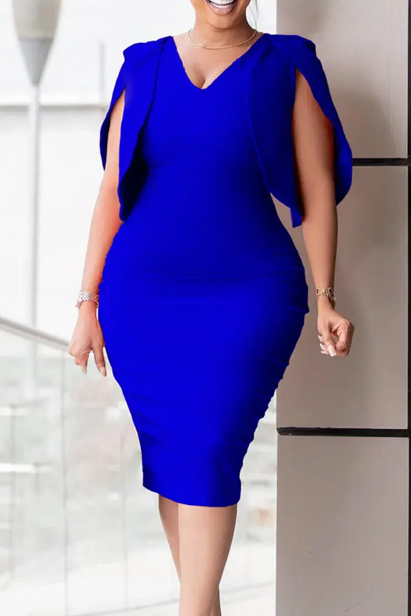 Elegant V Neck One Step Dress