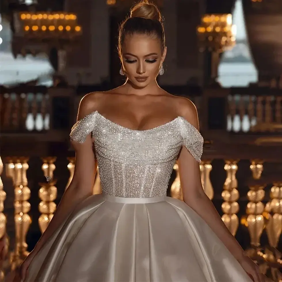 Miniatura: A-Line Off the Shoulder Bridal Gown