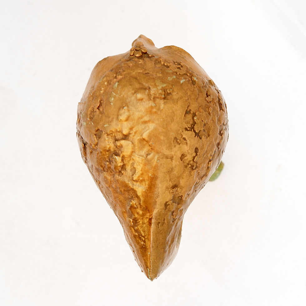Miniature : Gilded terracotta woman's head sculpture