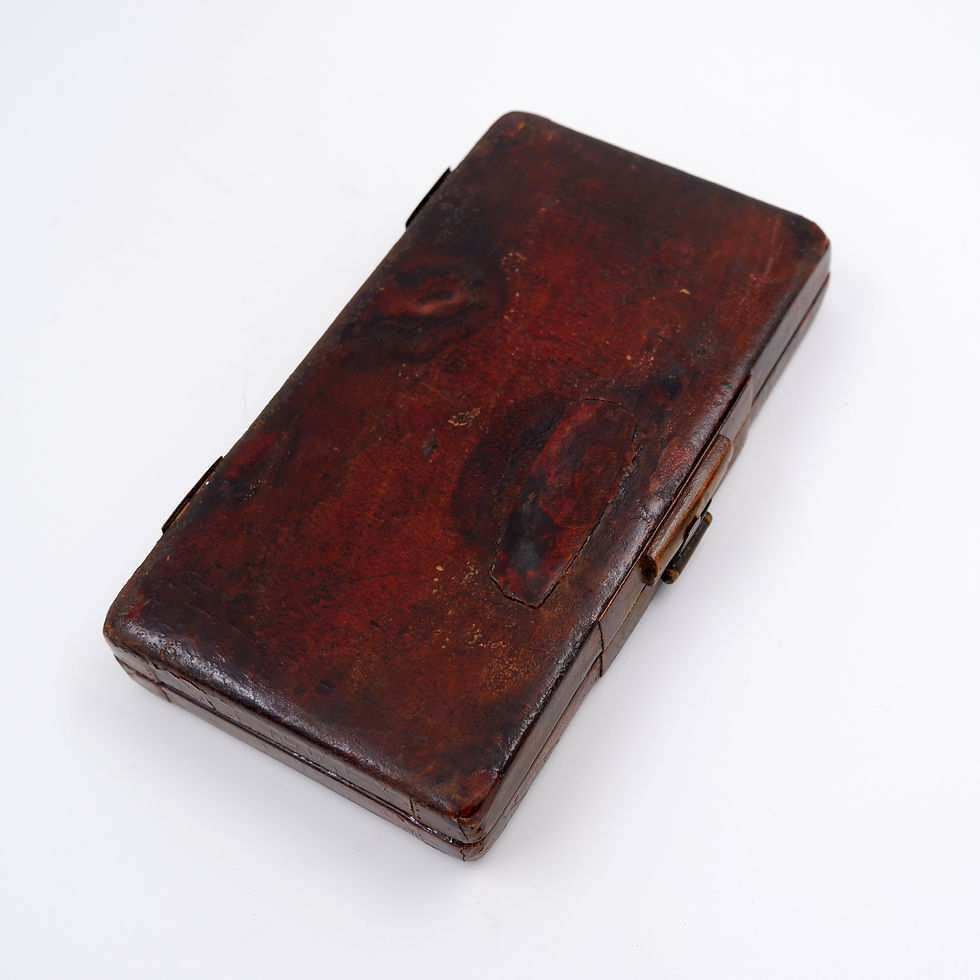 Miniature : Antique Chinese lacquered leather box