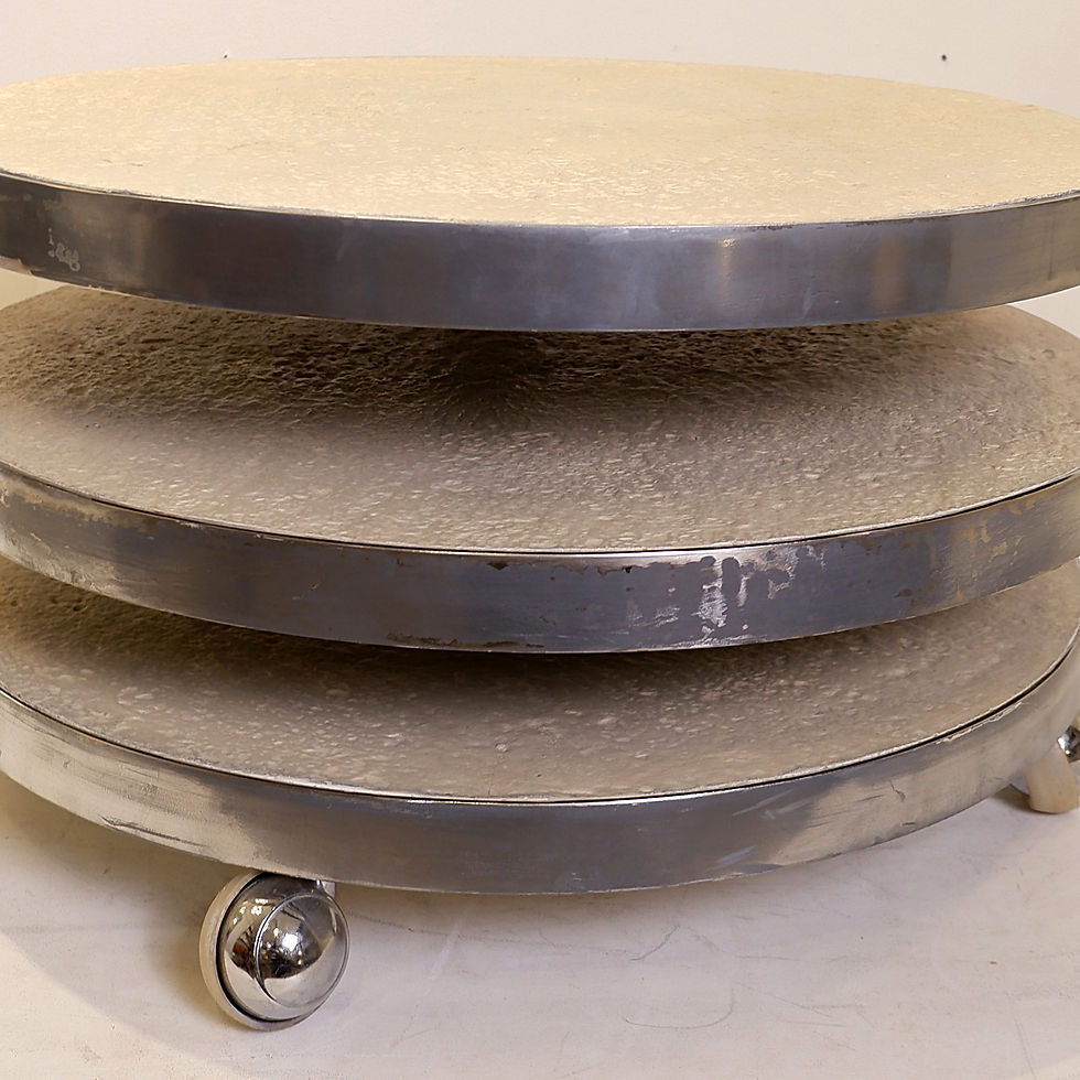 Miniature : Three Tray Coffee Table by Maria Pergay for Mercier Frères - 1960s