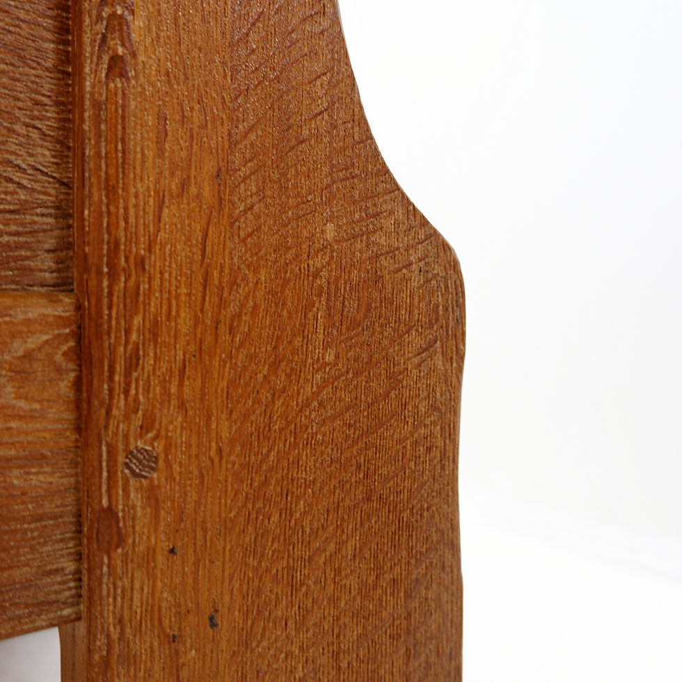 Miniature : Pair of Brutalist solid oak bedside tables by De Puydt - 1970s