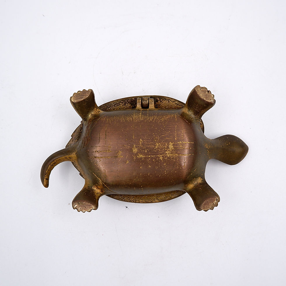 Miniature : Vintage bronze Turtle Trinket Box