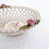 Miniature : Capodimonte Porcelain Basket Woven Pink Flowers Italy