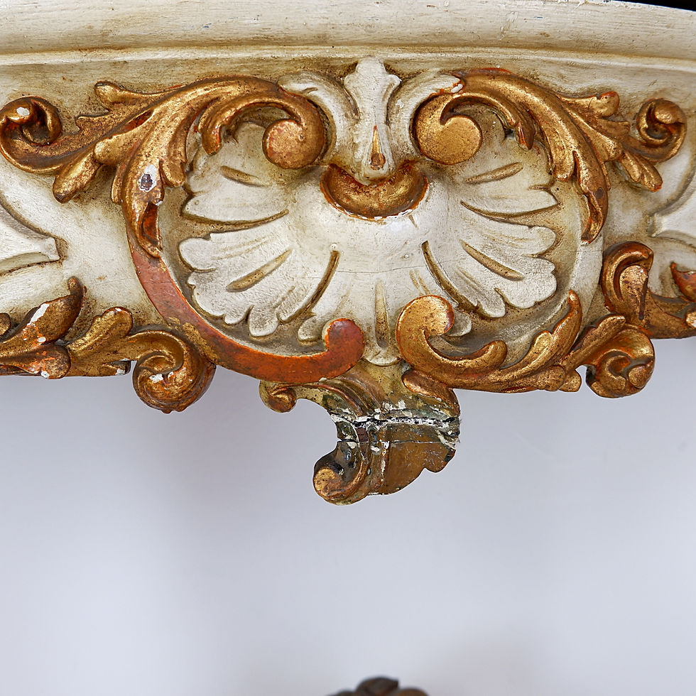 Miniature : 19th Century Italian Louis XVI Style Carved Wood console Planter
