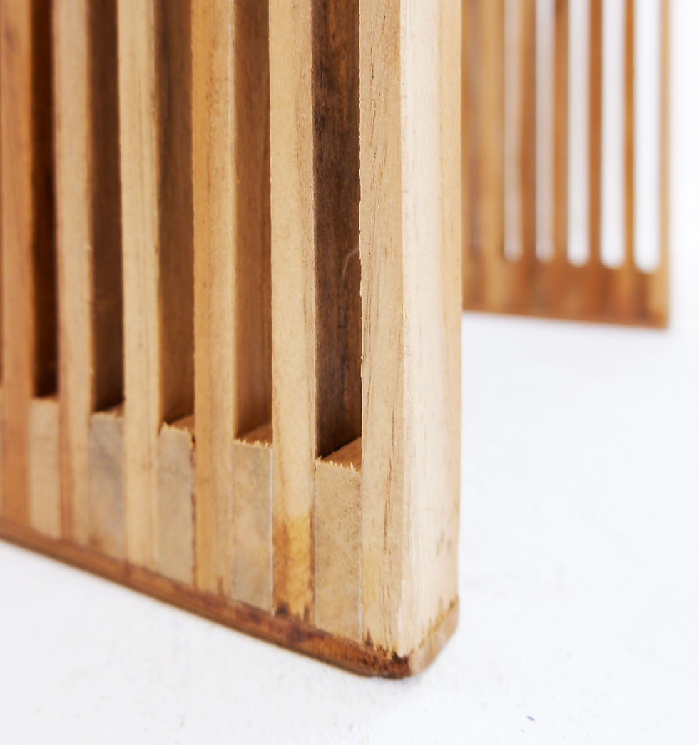 Miniature : Slatted Wood nesting Tables