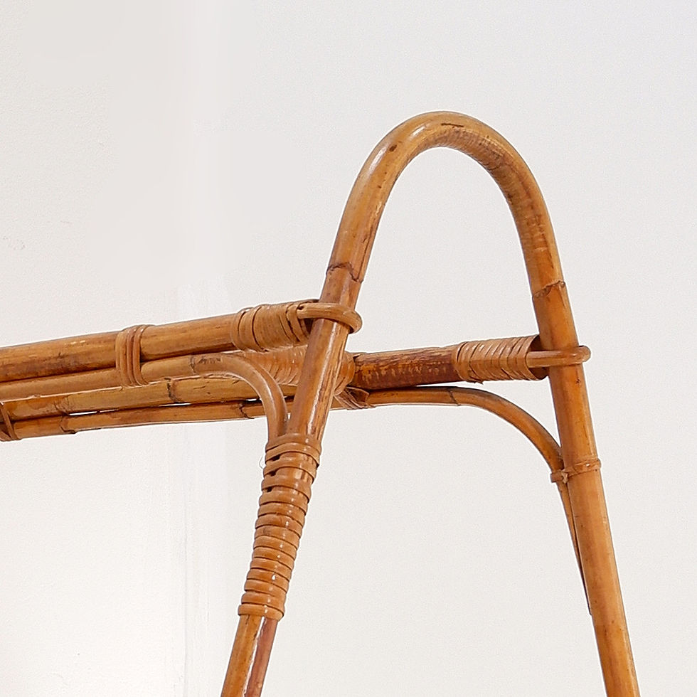Miniature : Vintage rattan magazine rack, The Netherlands 1960's