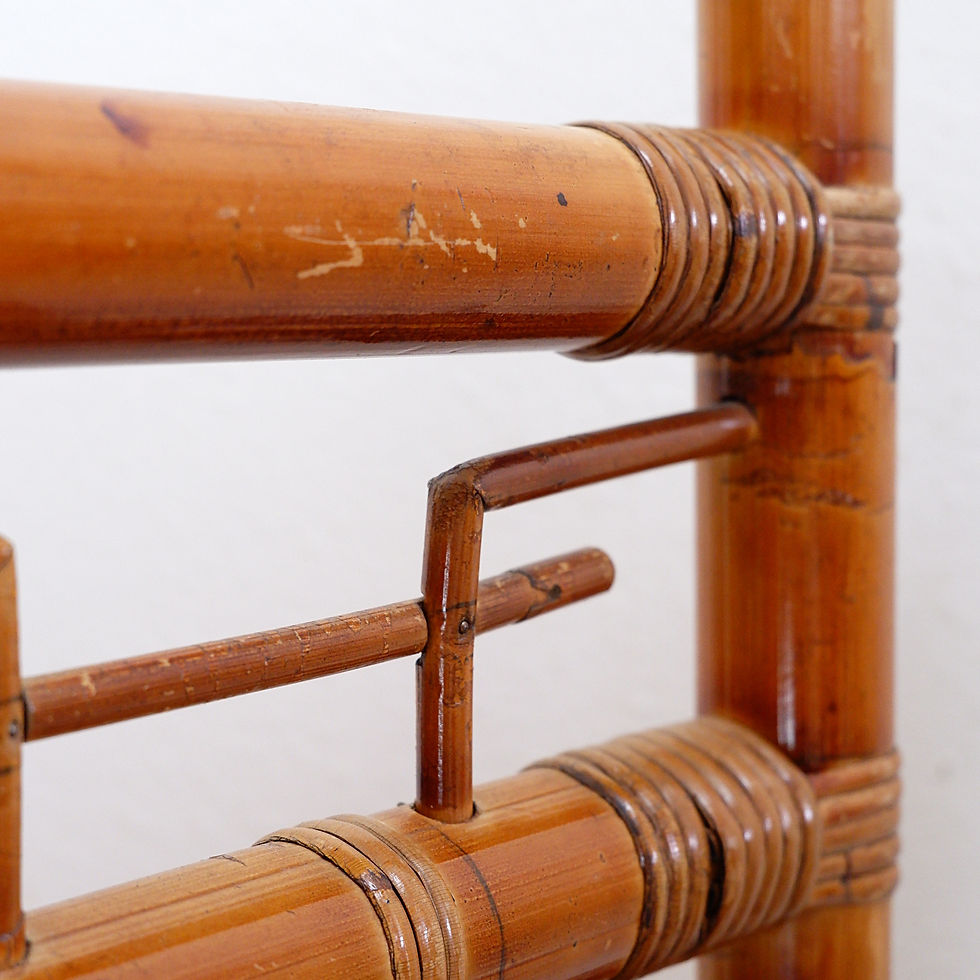 Miniature : Pair of Asian style bamboo armchairs - France circa 1962