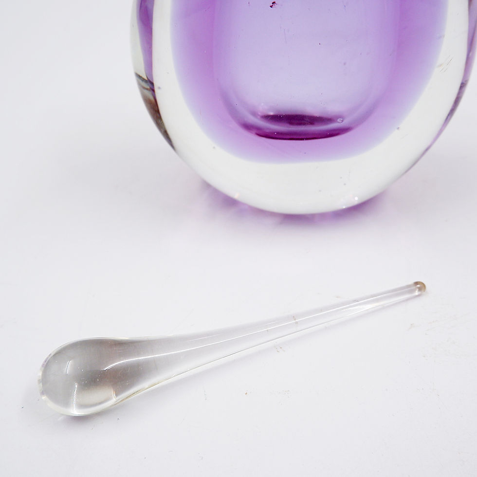 Miniature : Purple blown glass perfume bottle "Sommerso"