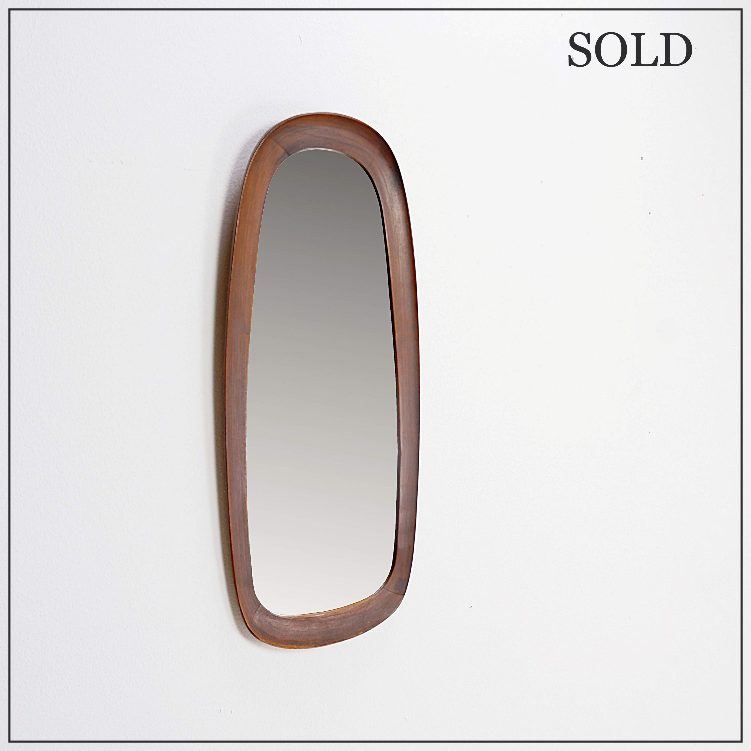 1960s Danish teak mirror H:73cm