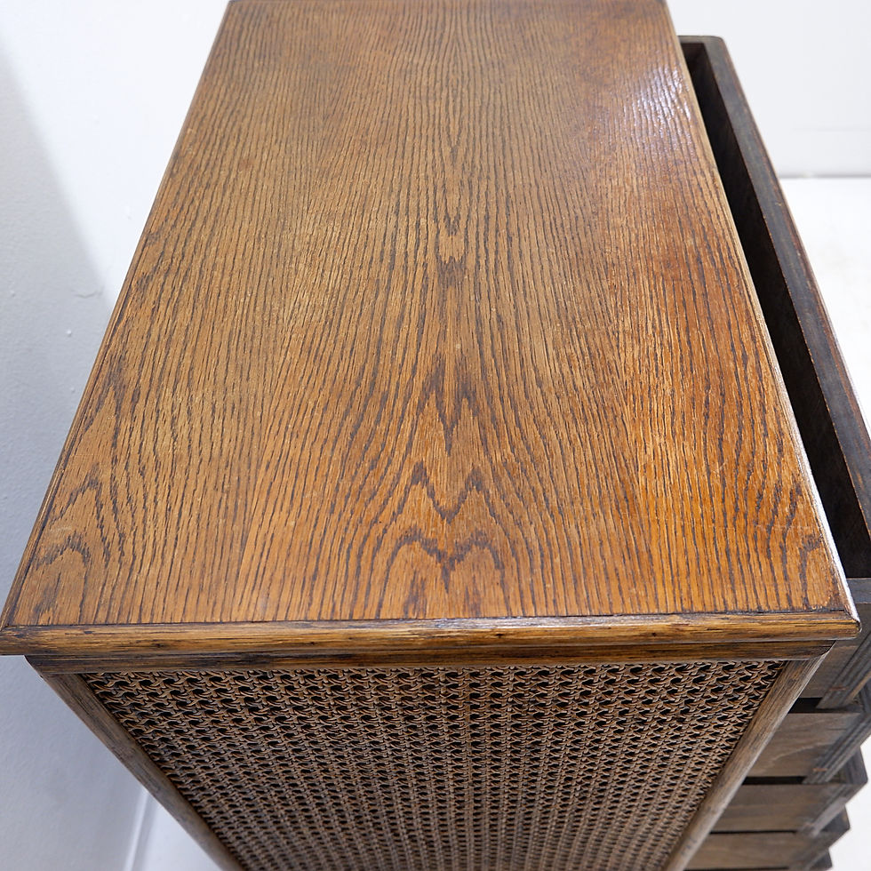 Miniature : Vintage rattan and bamboo chest of drawers
