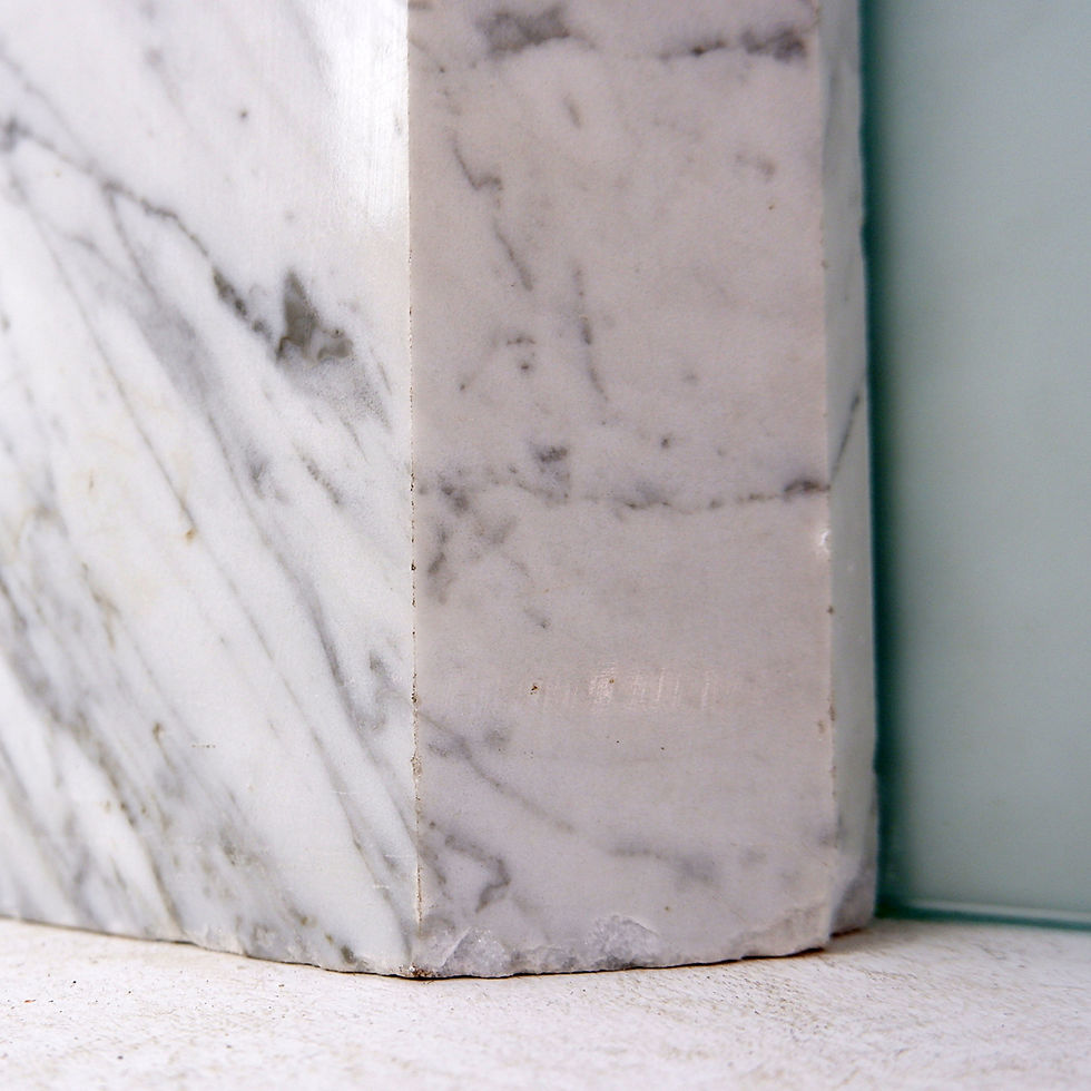 Miniature : Marble and sandblasted glass side table - Oval Glass top - 1980s
