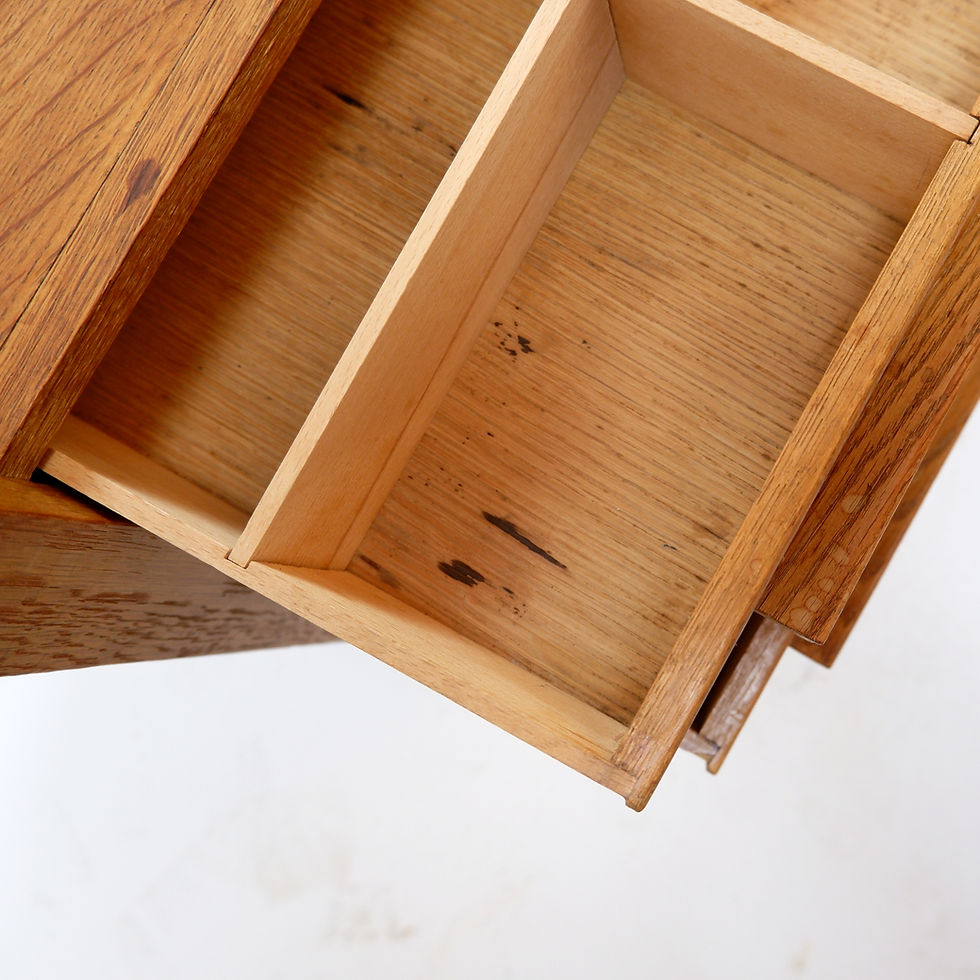 Miniature : 1960s wooden sewing cabinet with several drawers