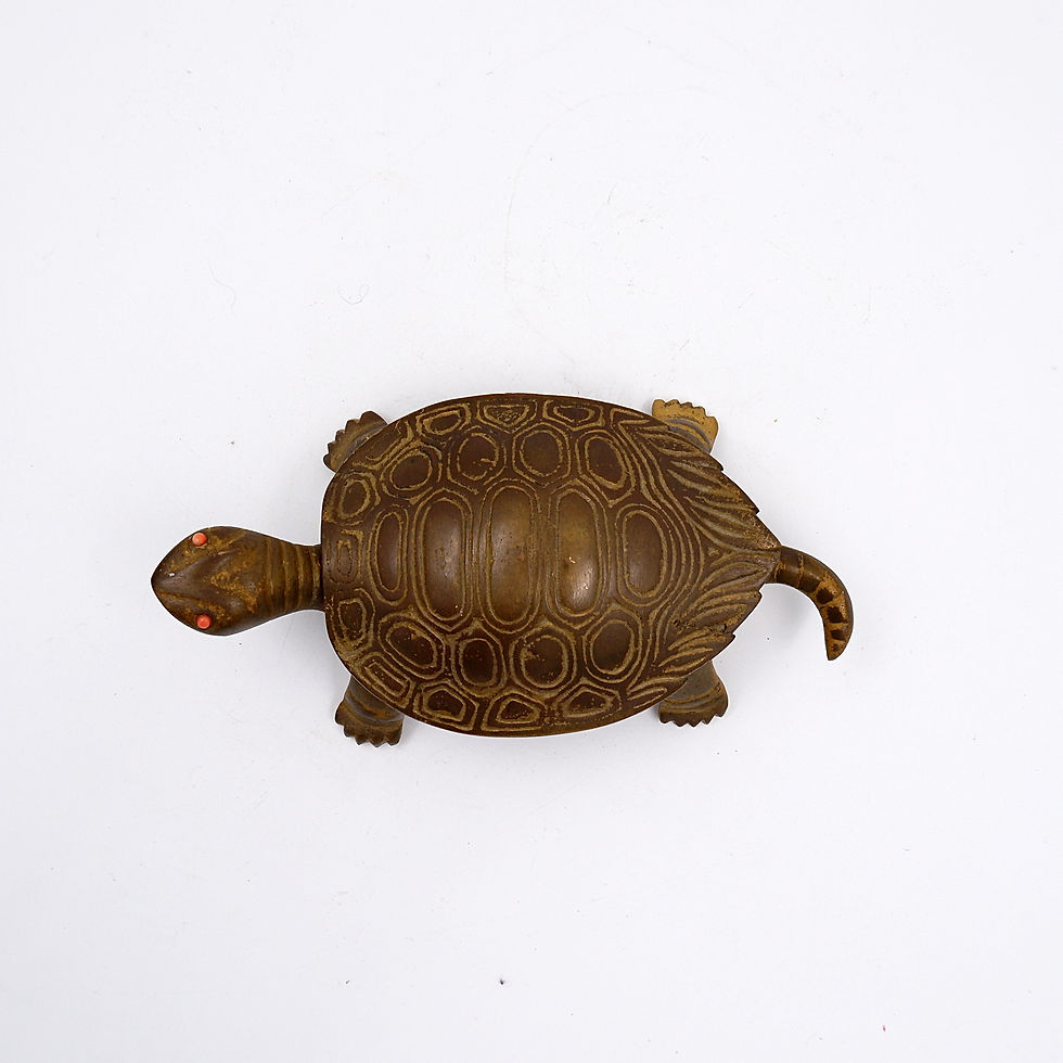 Miniature : Vintage bronze Turtle Trinket Box