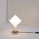 Miniature : White glass & chrome Peill & Putzler table lamp, 1970