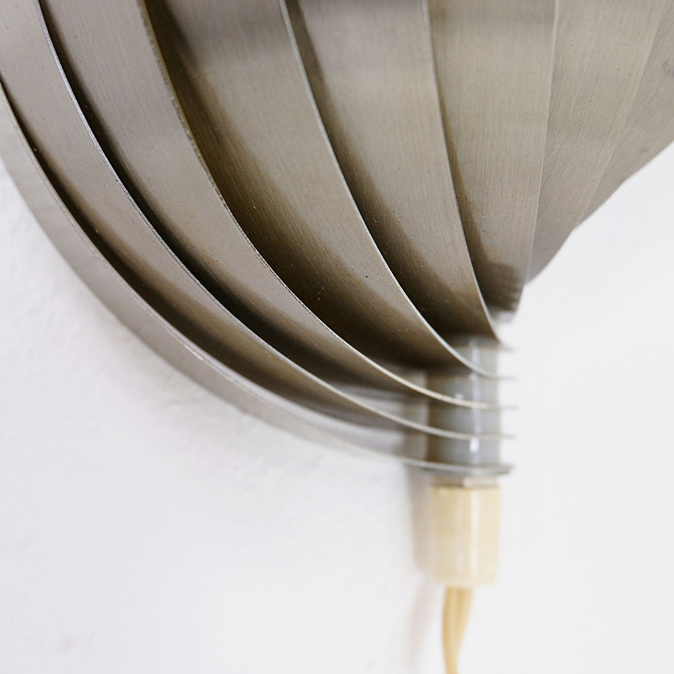 Miniature : Swelling aluminium sconce by Henri Mathieu - 1970s
