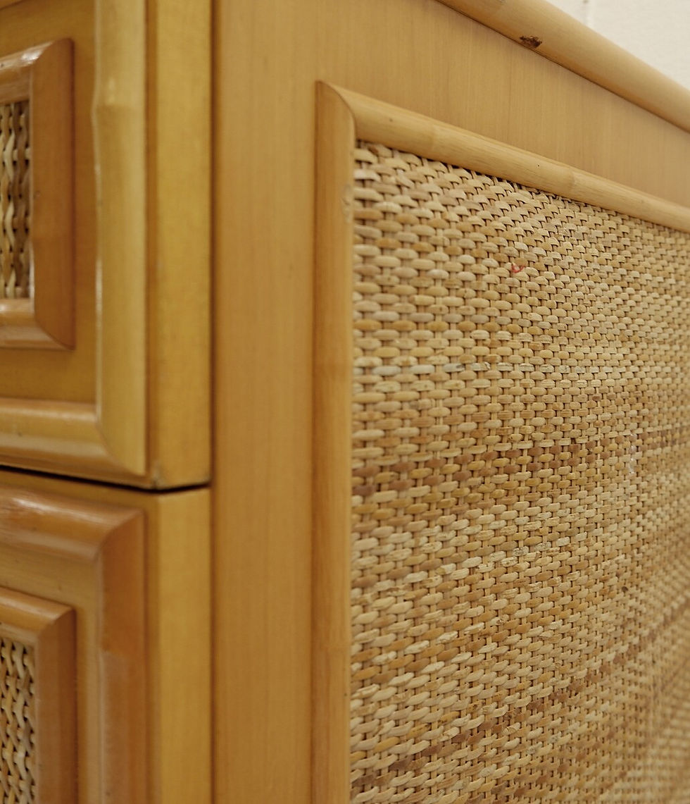 Miniature : Chest of drawers in bamboo and rattan, 1980s