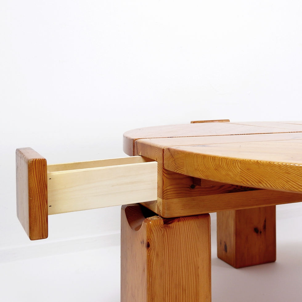 Miniature : Large coffee table made of solid pinewood 1970s