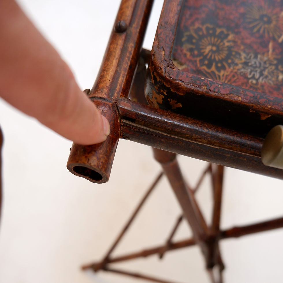 Miniature : 20th Century Oriental Tray Table on a Bamboo Stand