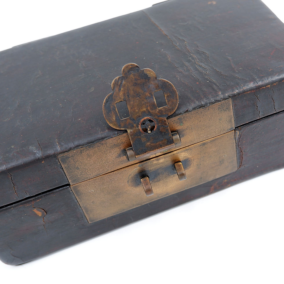 Miniature : Antique Chinese leather box - circa mid-19th century