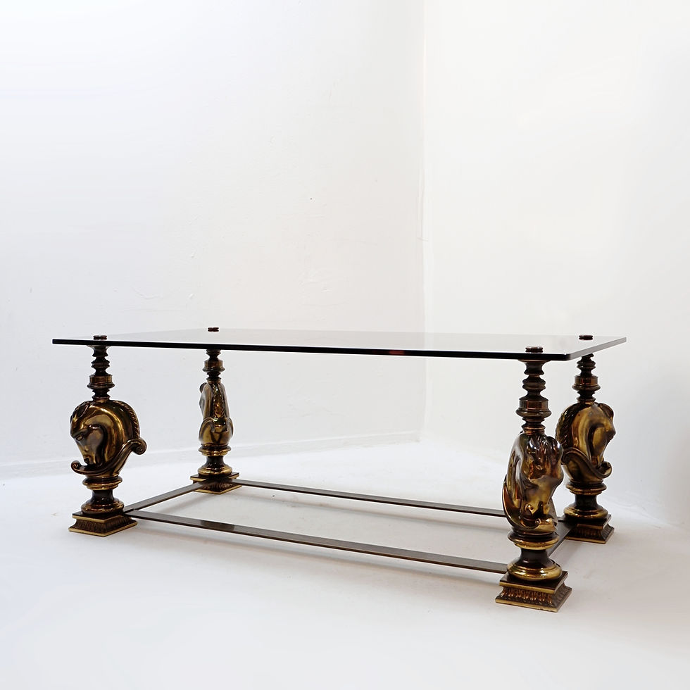 Miniature : Horse coffee table in the style of Maison Charles - 1970s
