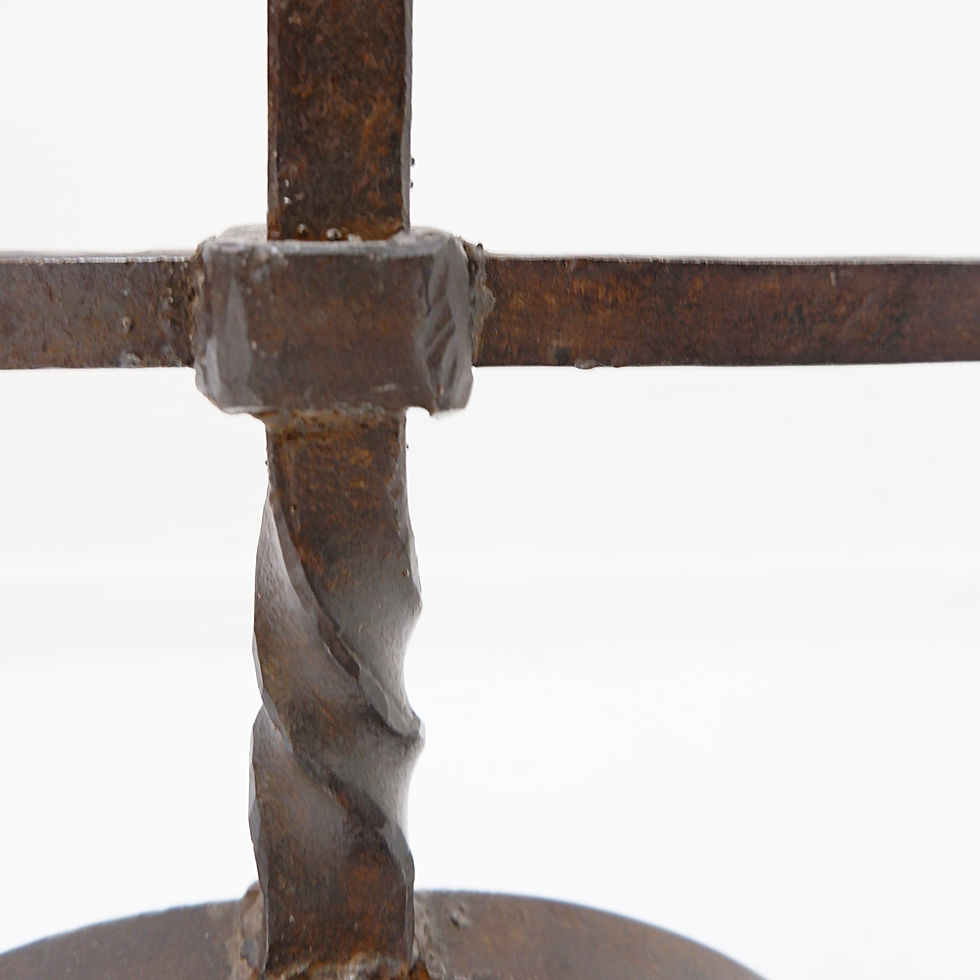 Miniature : Rustic-style wrought-iron five-branch candelabra – 1950s