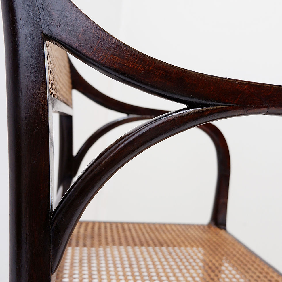 Miniature : Mid-century modern bentwood chairs with cane seats and backs