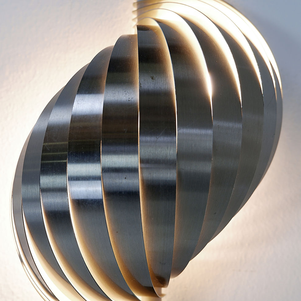 Miniature : Swelling aluminium sconce by Henri Mathieu - 1970s