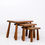 Miniature : Brutalist Nesting Tables in Oak - Set of 3 - 1960s