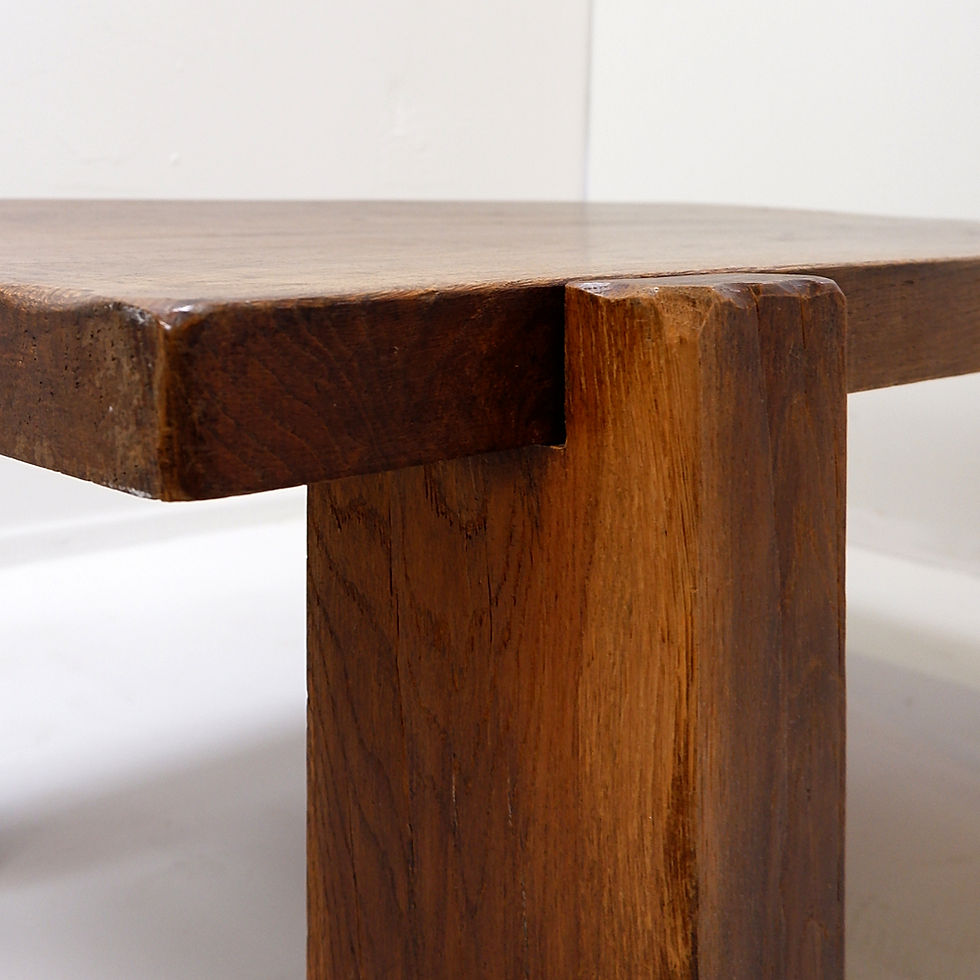 Miniature : Brutalist Solid Wood Coffee Table, 1960's