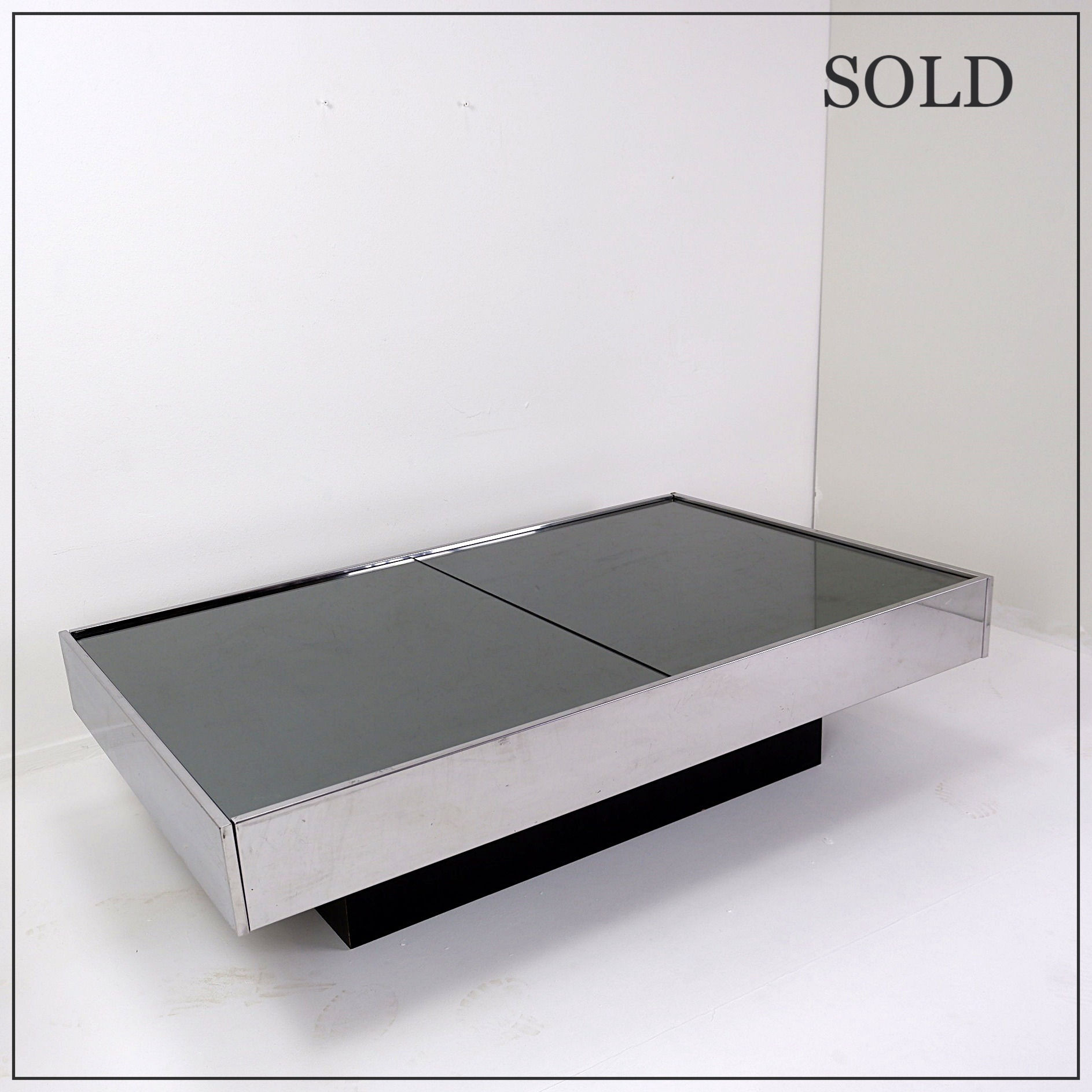 Willy Rizzo extendable coffee table for Cidue, Italy 1970s