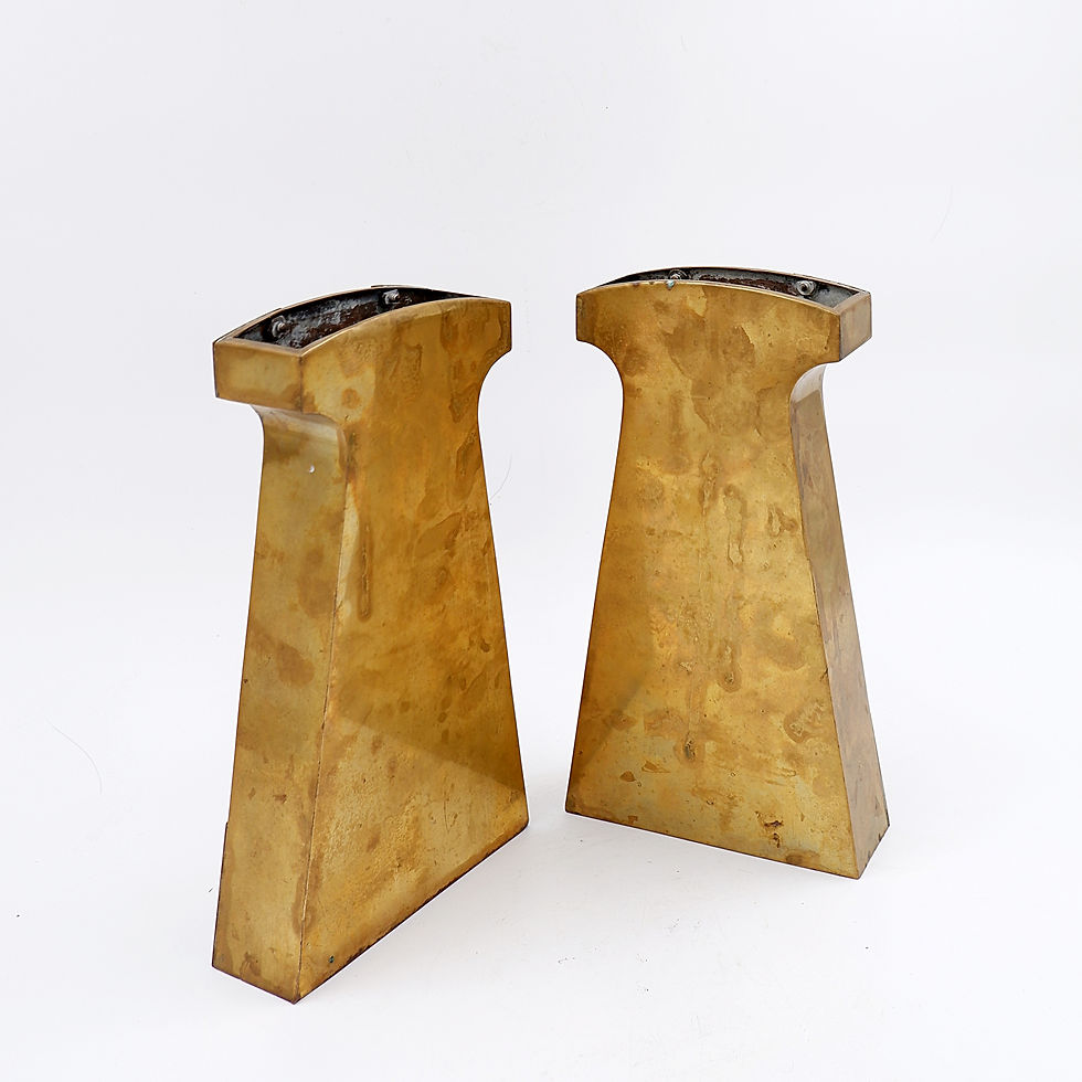 Miniature : Pair of  brass mantel clock fittings - 20th