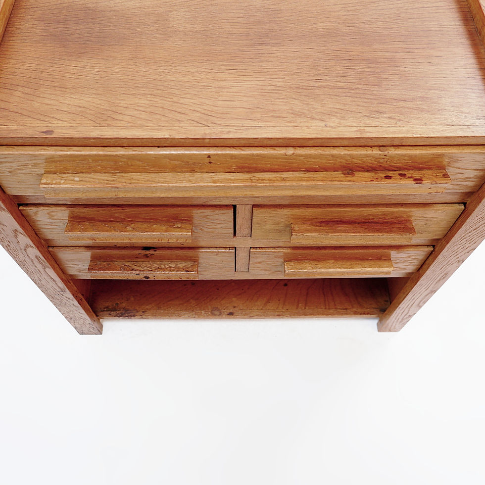 Miniature : 1960s wooden sewing cabinet with several drawers