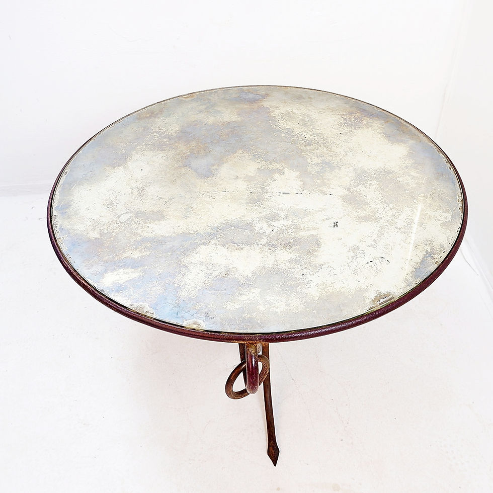 Miniature : Gilded Iron Coffee Table by René Drouet - 1940s
