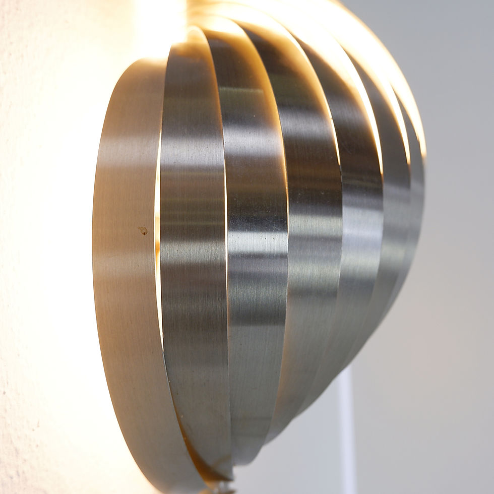 Miniature : Swelling aluminium sconce by Henri Mathieu - 1970s