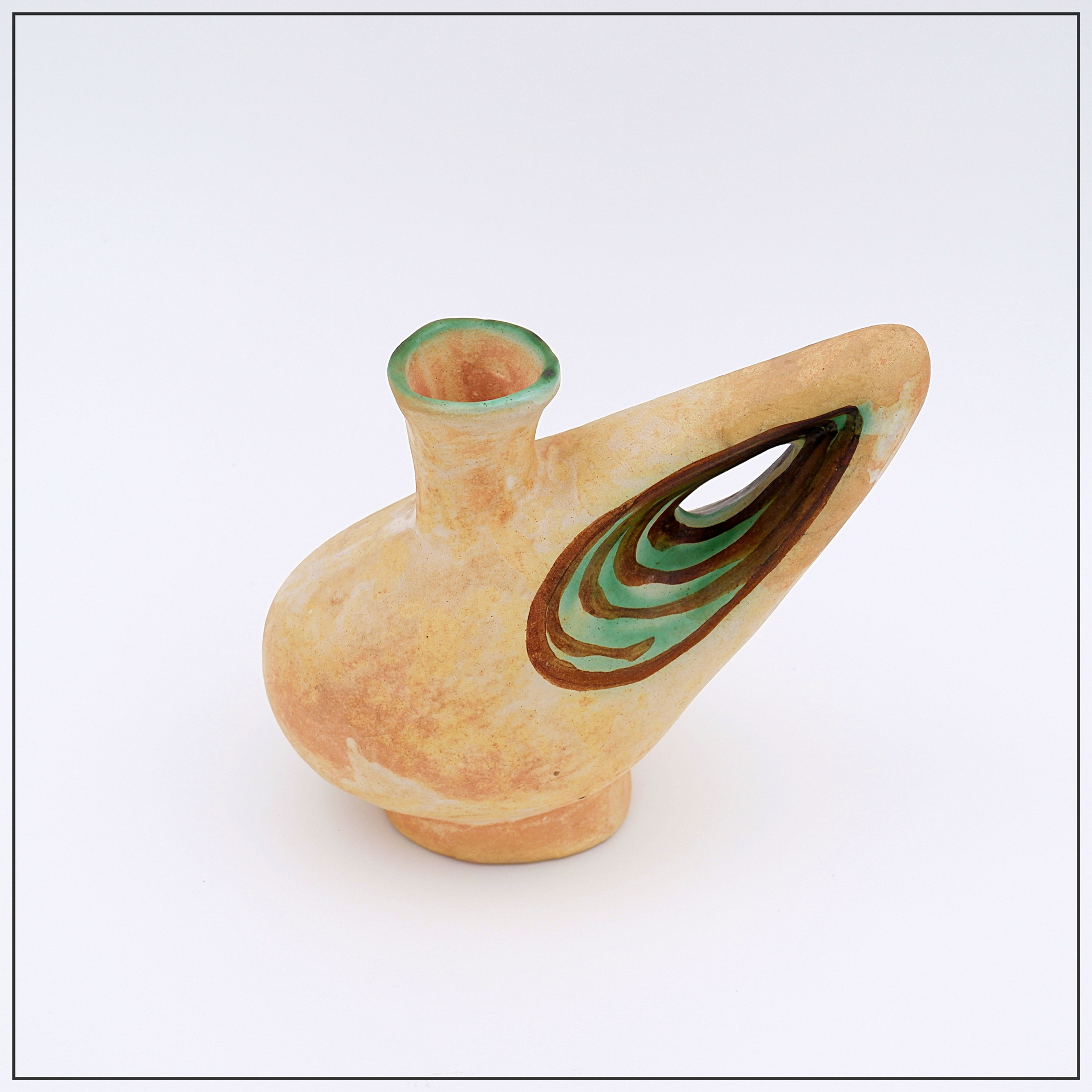 Sculptural studio ceramic Art vase by Ceramist Nikos Dazelidis, Greece 1960s