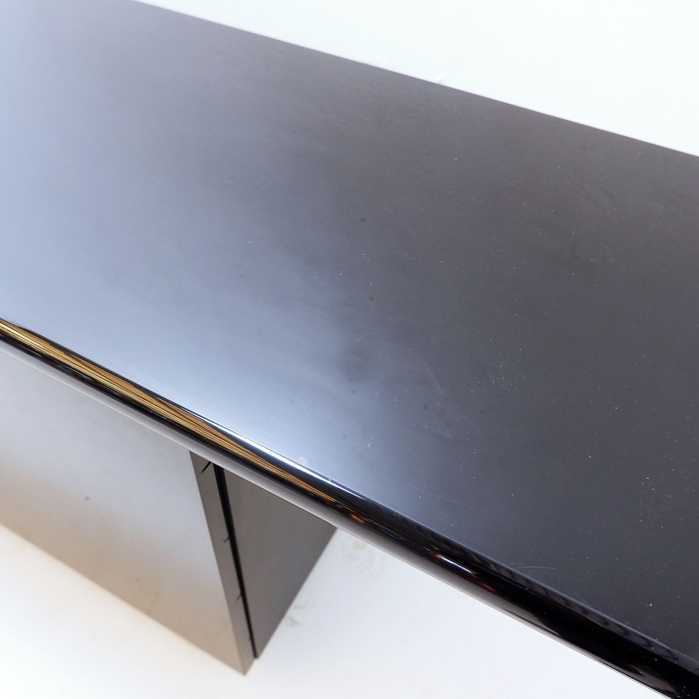Miniature : Acerbis Black Lacquered Sideboard - Sheraton Serie 1980s