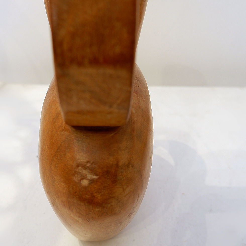 Miniature : Scandinavian vintage carved teak vase, 1960