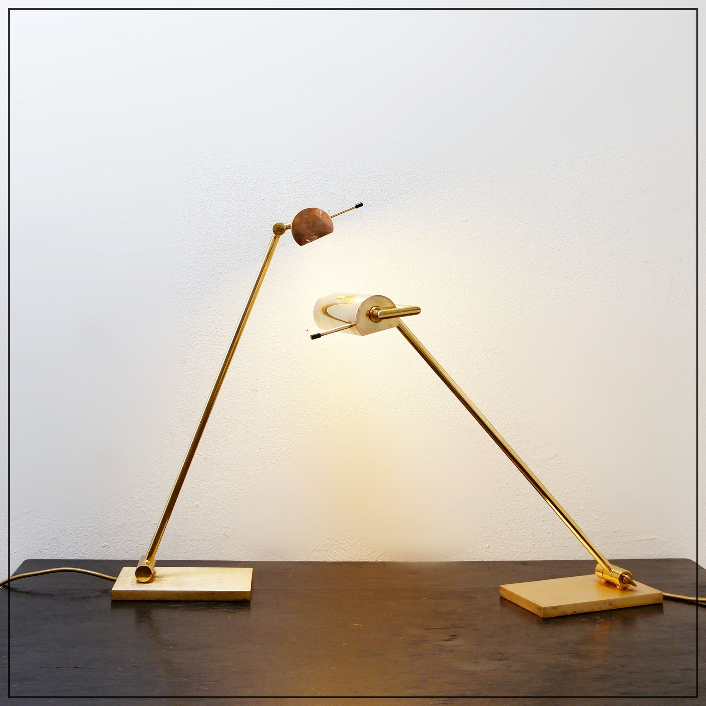 Pair of Vintage brass articulating desk lamps - Stéphane Davidts, Belgium