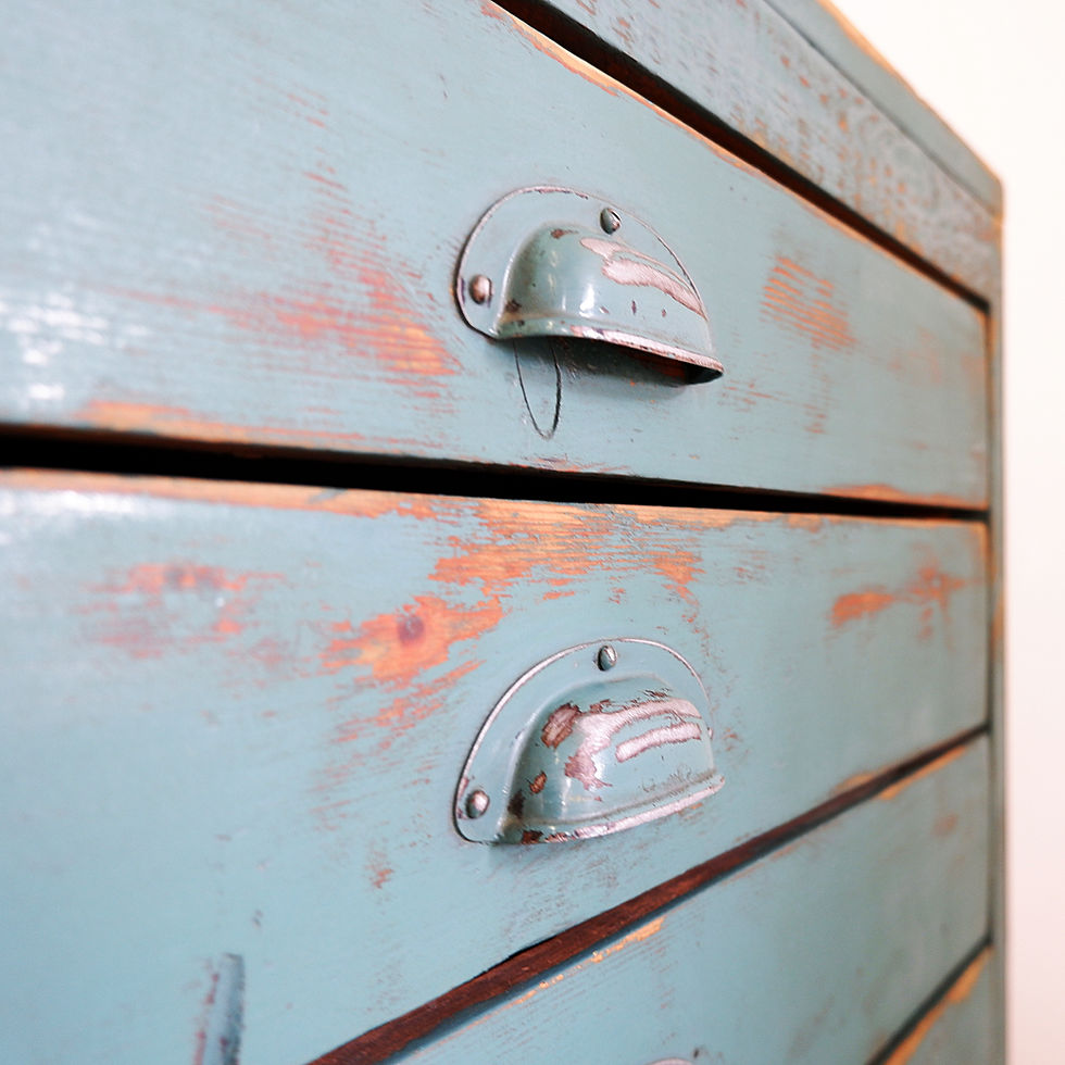 Miniature : Industrial pine workshop cabinet with 12 drawers, circa 1940