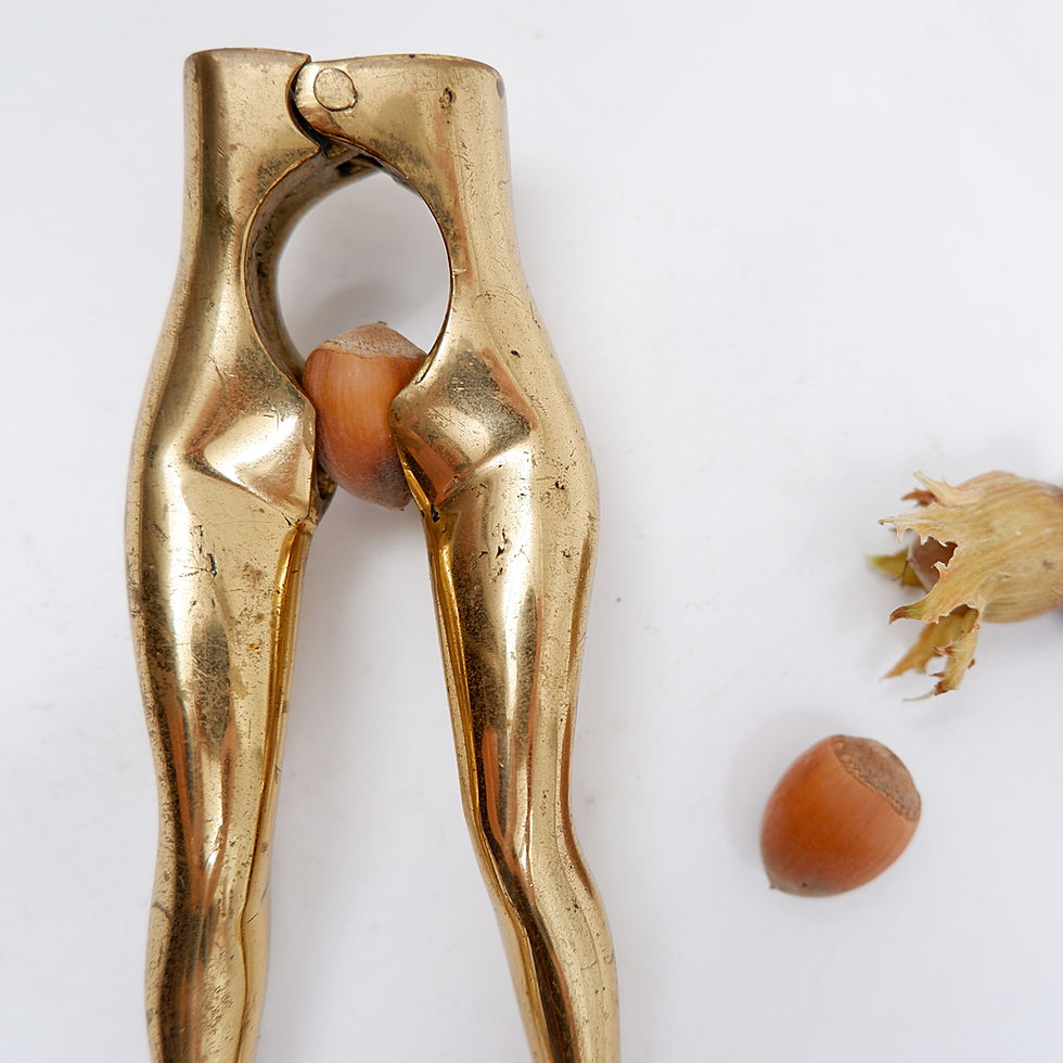 Miniature : Vintage Brass Nutcracker in the Shape of a Woman's Legs, 70s