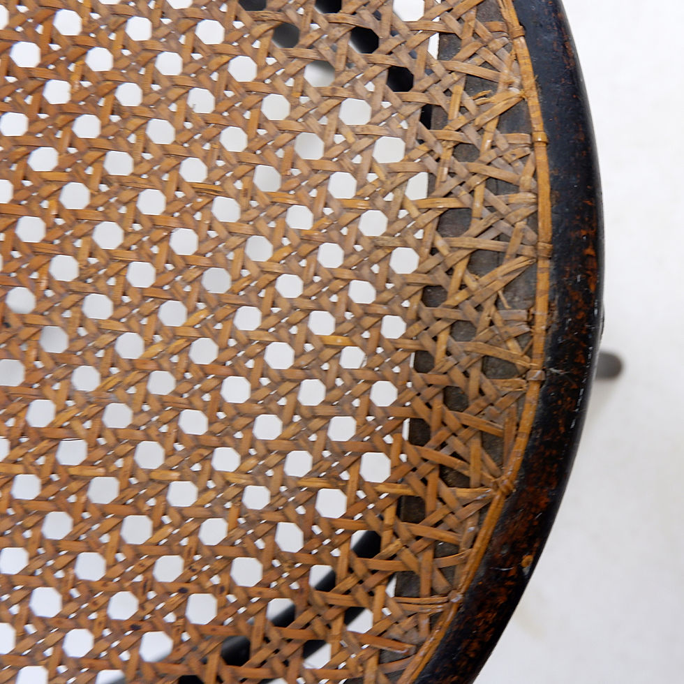 Miniature : Thonet black bentwood stool - 20th