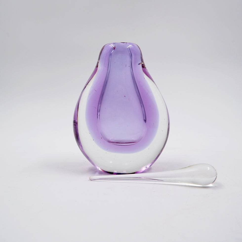 Miniature : Purple blown glass perfume bottle "Sommerso"