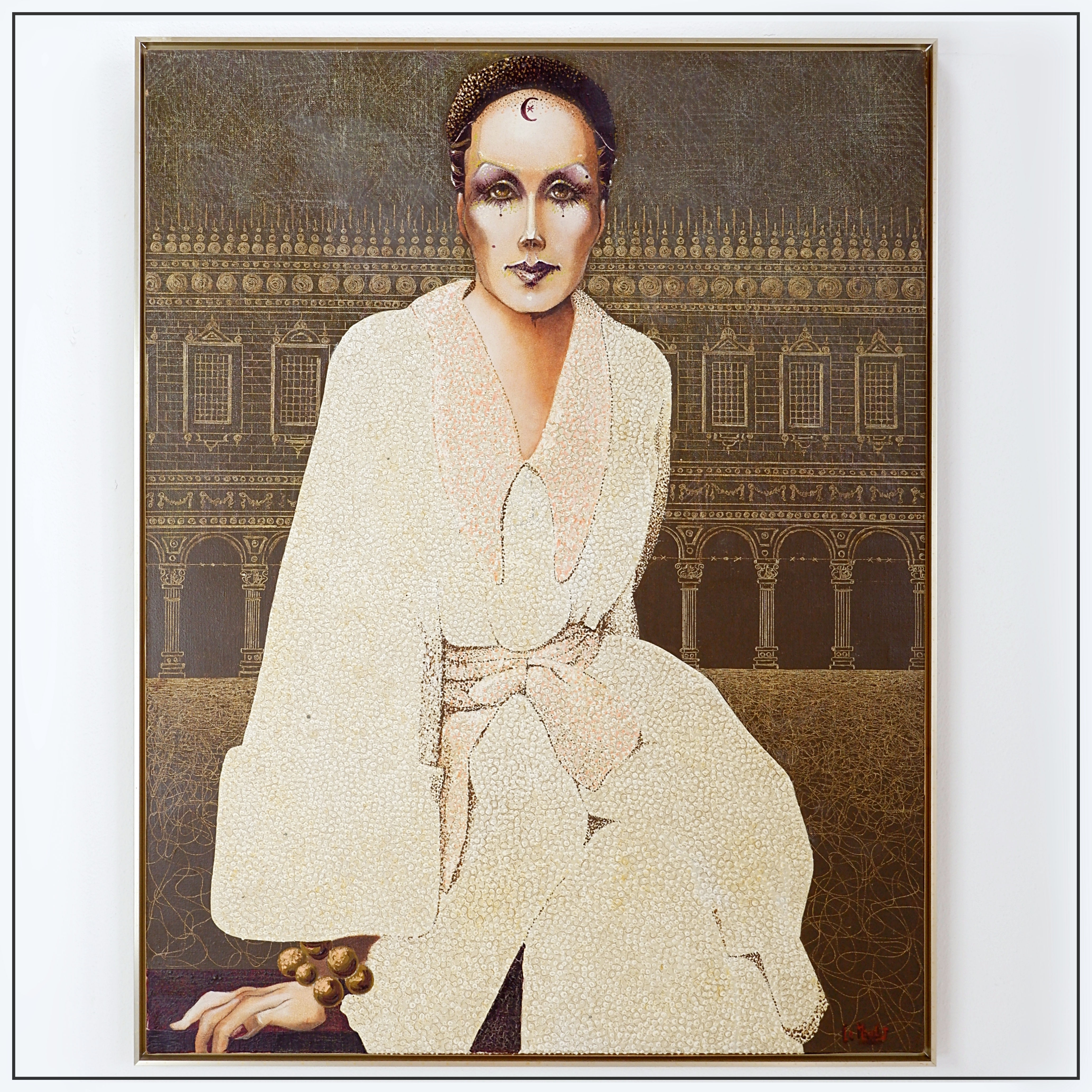 Christian Le Moult Oil on canvas "Au clair de la lune"- Signed lower right