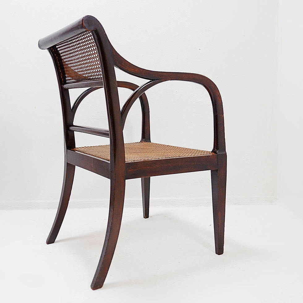 Miniature : Mid-century modern bentwood chairs with cane seats and backs