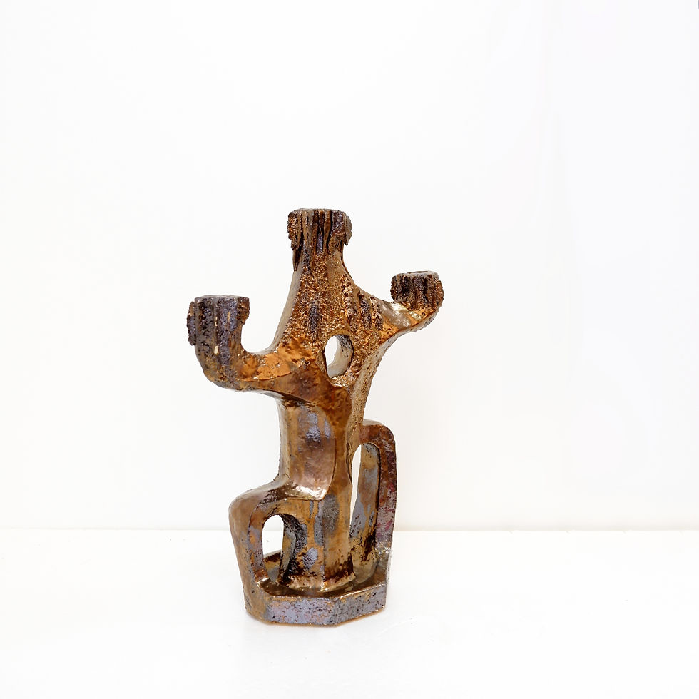 Miniature : Sculptural ceramic candle holder by Walter Van Den Panhuyzen