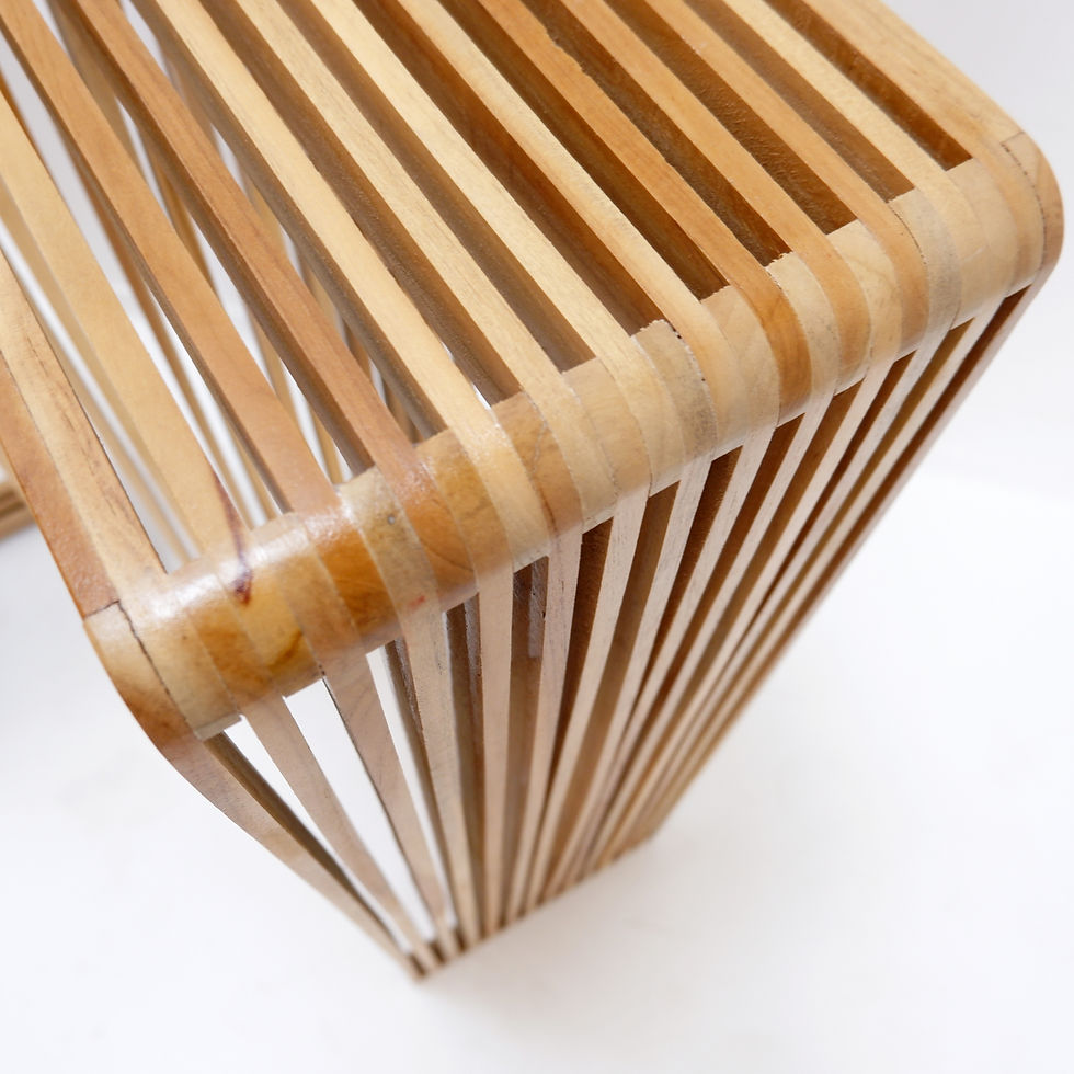 Miniature : Pair of  Slatted Wood nesting plant stands